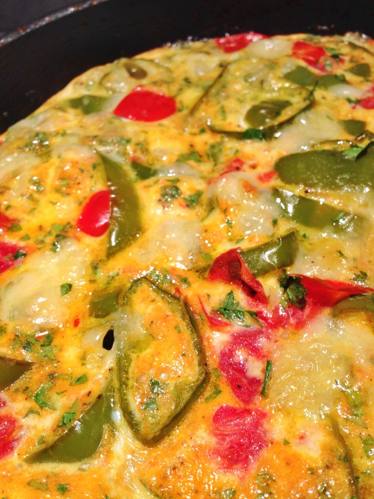 Frittata di friggitelli, pomodori ed Emmenthal