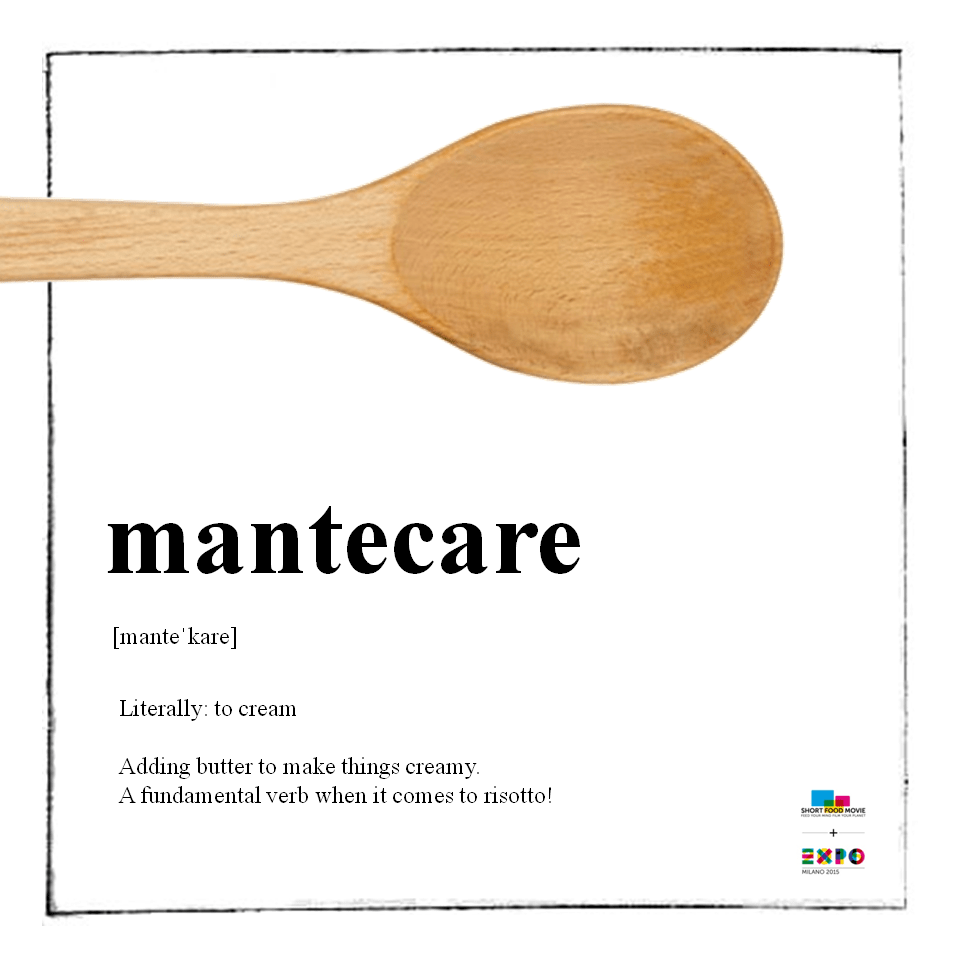 "Mantecare" - ou seja, fazer o risoto ou a massa ficarem cremosos