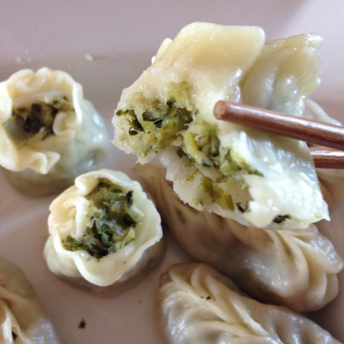 siu mai com bacalhau e acelga
